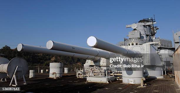 The USS Iowa - the world's last Battleship from WWII era is towed by tugboats from the Navy mothball fleet in Benicia, CA on it's 1st leg of its...