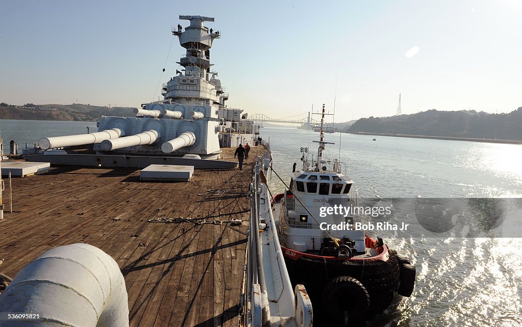 Battleship USS IOWA moved from mothball fleet