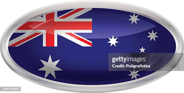 glossy button - flag of australia - australia-flag-white-background stock illustrations
