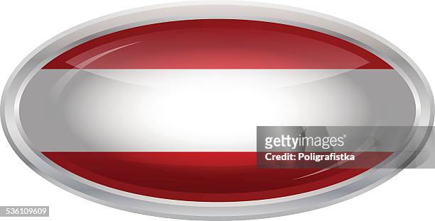 glossy button - flag of austria - austria flag stock illustrations