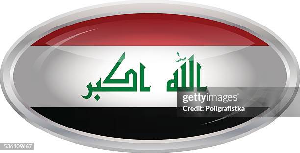 glossy button - flag of iraq - iraq flag stock illustrations