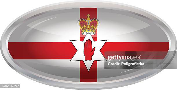 stockillustraties, clipart, cartoons en iconen met glossy button - flag of northern ireland - northern light