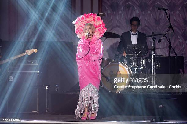 Lily Allen performs onstage during the Rose Ball 2015 in aid of the Princess Grace Foundation at Sporting Monte-Carlo on March 28, 2015 in...