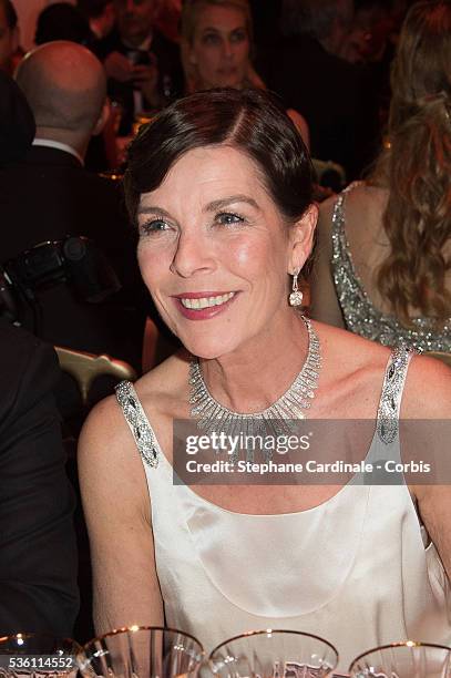 Princess Caroline of Hanover attends the Rose Ball 2015 in aid of the Princess Grace Foundation at Sporting Monte-Carlo on March 28, 2015 in...