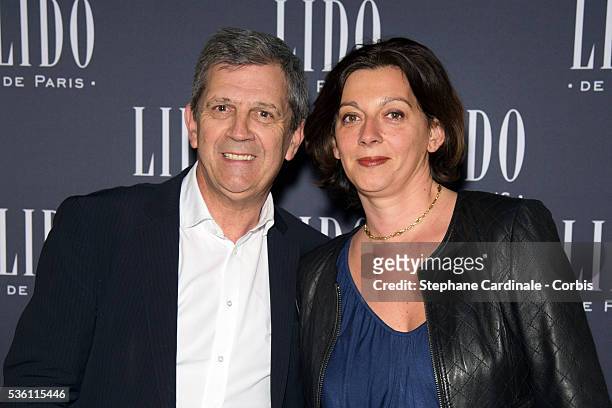 Patrick Chene and his Wife Laurence Chene attends the Paris Merveilles', Lido New Revue : The Show At Opening Gala In Paris at Le Lido on April 8,...
