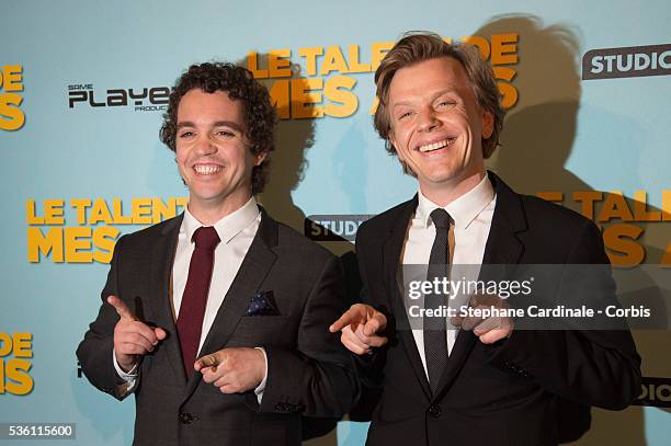 Actor Bruno Sanches and Actor and Director Alex Lutz attend 'Le Talent De Mes Amis' Paris Premiere At Bobino on May 4, 2015 in Paris, France.