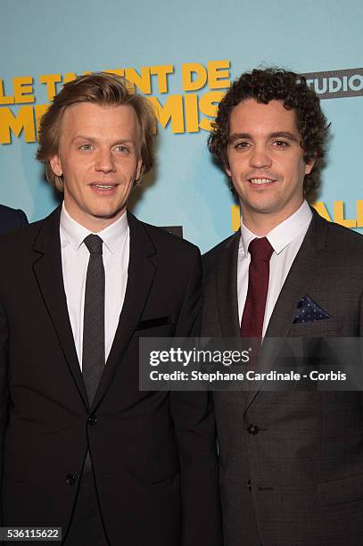 Actor and Director Alex Lutz and Actor Bruno Sanches attend 'Le Talent De Mes Amis' Paris Premiere At Bobino on May 4, 2015 in Paris, France.