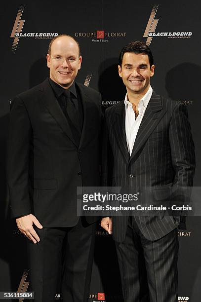 Prince Albert II of Monaco and Antoine Chevanne attend the Opening Party of the "Black Legend" Club in Monaco.