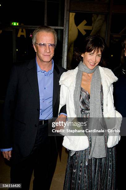 "Sophie Marceau and Christophe Lambert at the Premiere of " L'homme de Chevet" held at La Cinematheque in Paris. "