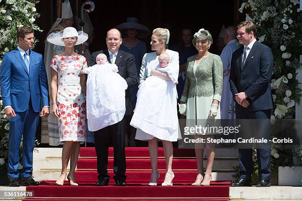 Mr Gareth Wittstock et Mrs Nerine Pienaar, Princess Caroline of Hanover, Prince Albert II of Monaco, Princess Charlene of Monaco, Diane de Polignac...