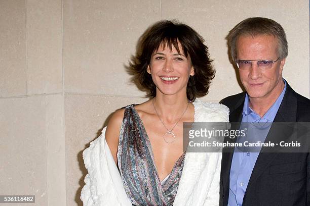 "Sophie Marceau and Christophe Lambert at the Premiere of " L'homme de Chevet" held at La Cinematheque in Paris. "