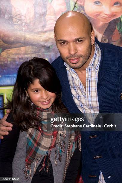 French actor Eric Judor and his daughter Jana attend the "Arthur and the Revenge of Maltazard" Paris premiere at Cinema Gaumont Marignan.