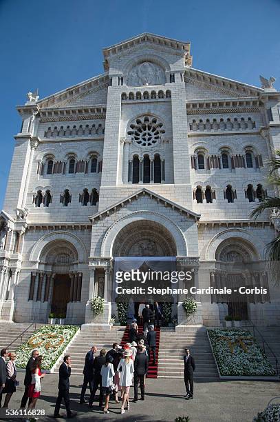 General view of atmosphere is seen before the baptism of the Princely Children at the Monaco cathedral on May 10, 2015 in Monaco, Monaco.