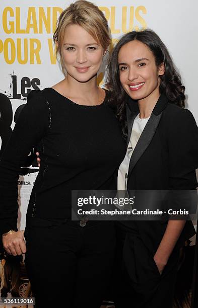 Virginie Efira and Amelle Chahbi attend the premiere of "Les Barons" in Paris.