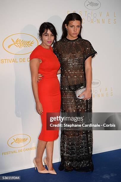 Leila Bekhti and Adele Exarchopoulos attends the Opening Ceremony dinner during the 68th annual Cannes Film Festival on May 13, 2015 in Cannes,...