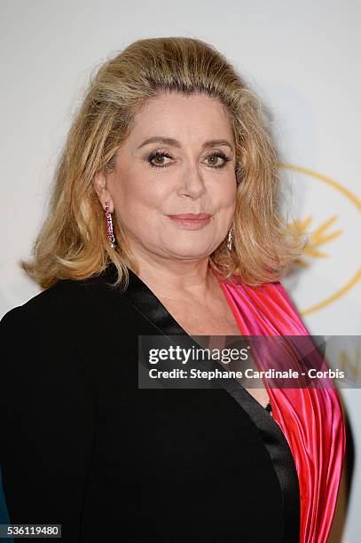 Catherine Deneuve attends the Opening Ceremony dinner during the 68th annual Cannes Film Festival on May 13, 2015 in Cannes, France.