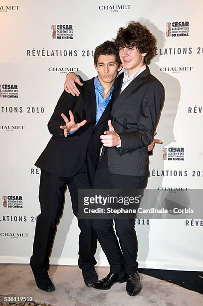 Anthony Sonigo and Vincent Lacoste attend Chaumet's Cocktail Party and Dinner for Cesar's Revelations 2010.