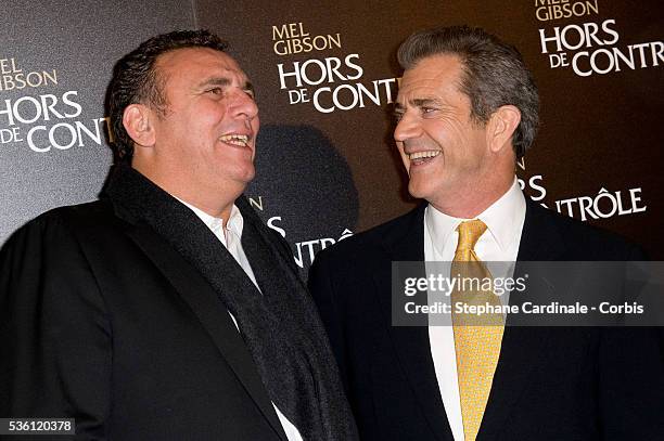 Graham King and Mel Gibson attend the Premiere of "Edge Of Darkness" in Paris.