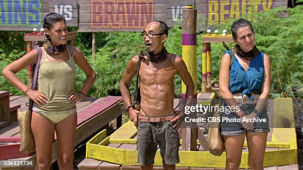 Not Going Down Without a Fight" -- Michele Fitzgerald, Tai Trang and Aubry Bracco during the finale episode of SURVIVOR: KAOH RONG -- Brains vs....