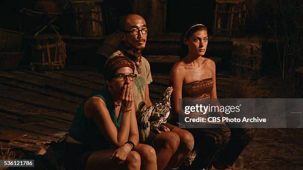 Not Going Down Without a Fight" -- Aubry Bracco, Tai Trang and Michele Fitzgerald at Tribal Council during the finale episode of SURVIVOR: KAOH RONG...