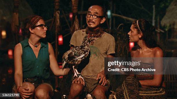 Not Going Down Without a Fight" -- Aubry Bracco, Tai Trang and Michele Fitzgerald at Tribal Council during the finale episode of SURVIVOR: KAOH RONG...