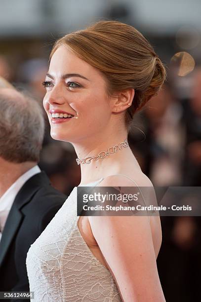 Emma Stone attends the "Irrational Man" Premiere during the 68th Cannes Film Festival