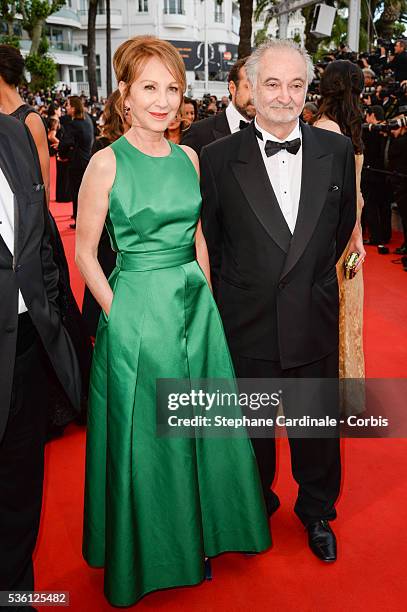 Nathalie Baye and Jacques Attali attends the "Irrational Man" Premiere during the 68th Cannes Film Festival