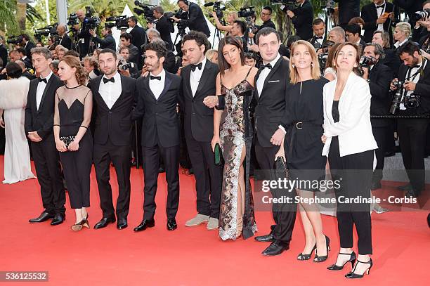 Swann Arlaud, Sarah Le Picard, Guillaume Gouix, Tahar Rahim, Elie Wajeman, Adèle Exarchopoulos, Cedric Khan and Emilie de Preissac attends the...