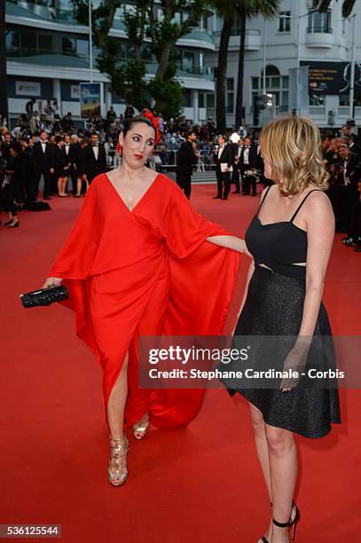 Rossy De Palma and Amanda Sthers attends the "Irrational Man" Premiere during the 68th Cannes Film Festival