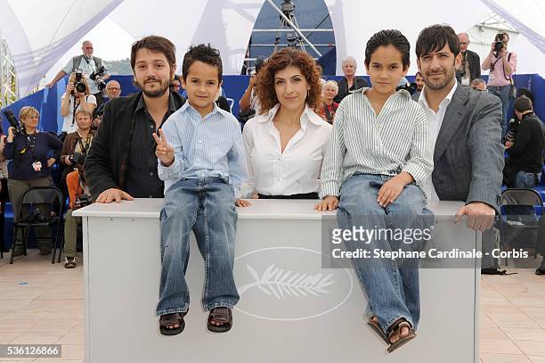 Diego Luna, Karina Gidi, Gerardo Ruiz Esparza, Christopher Ruiz Esparza and Jose Maria Yazpik at the photocall for "Abel" during the 63rd Cannes...