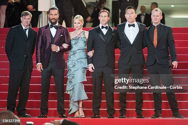 Gus Van Sant, Matthew McConaughey, Naomi Watts, Chris Sparling and guests attends the "The Sea Of Trees" Premiere during the 68th Cannes Film Festival