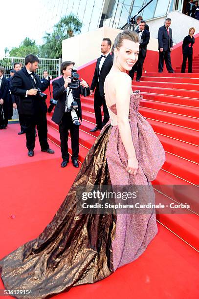 Milla Jovovich attends the premiere for 'The Exodus - Burnt By The Sun 2' during the 63rd Cannes International Film Festival.