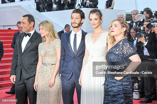 Gilles Lellouche, Melanie Laurent, Pierre Niney, Charlotte Le Bon and Marilou Berry attends the "Inside Out" Premiere during the 68th annual Cannes...