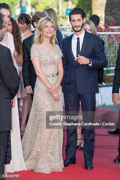 Melanie Laurent and Pierre Niney attends the "Inside Out" Premiere during the 68th annual Cannes Film Festival