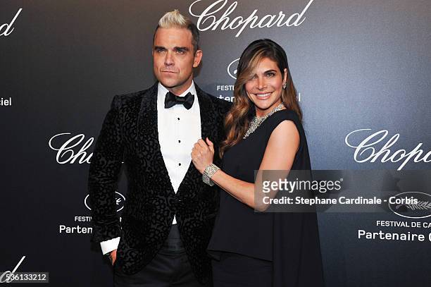 Robbie Williams and wife Ayda Field attend the Chopard party during the 68th Cannes Film Festival