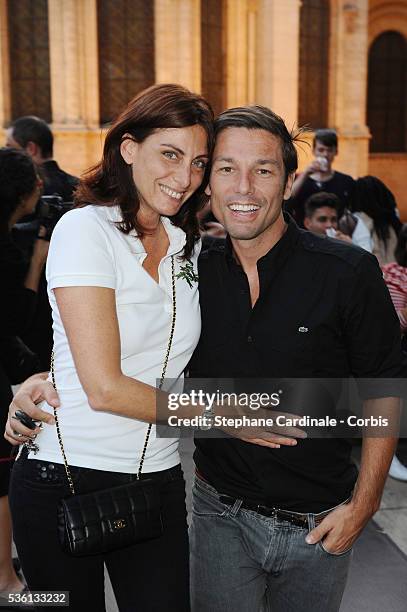 Laurence Katche and Stephane Jarny attend the "Lacoste Porcelain Polo Shirt by Li Xiaofeng" Exhibition at Arts et Metiers Museum in Paris.