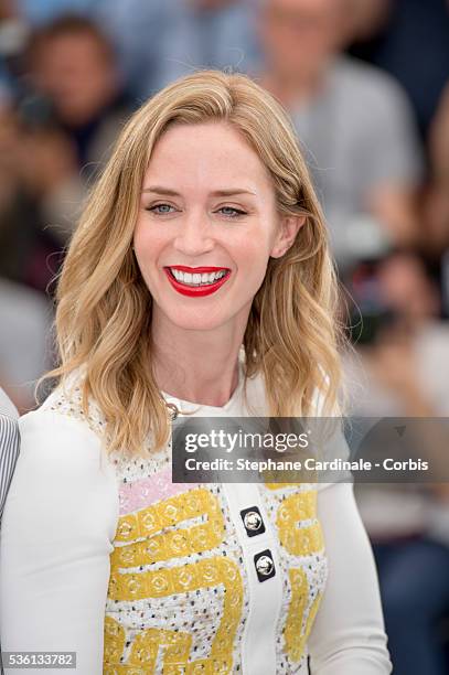 Emily Blunt attends the "Sicario" Photocall during the 68th Cannes Film Festival