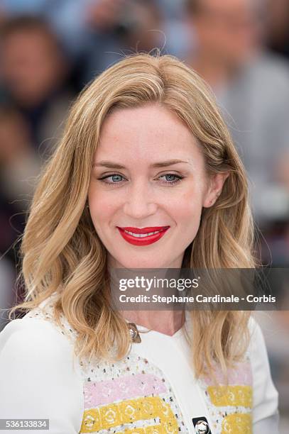 Emily Blunt attends the "Sicario" Photocall during the 68th Cannes Film Festival