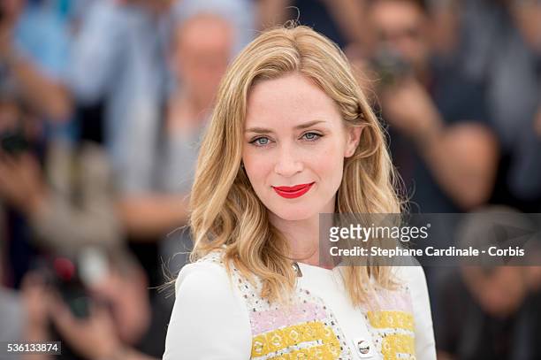 Emily Blunt attends the "Sicario" Photocall during the 68th Cannes Film Festival