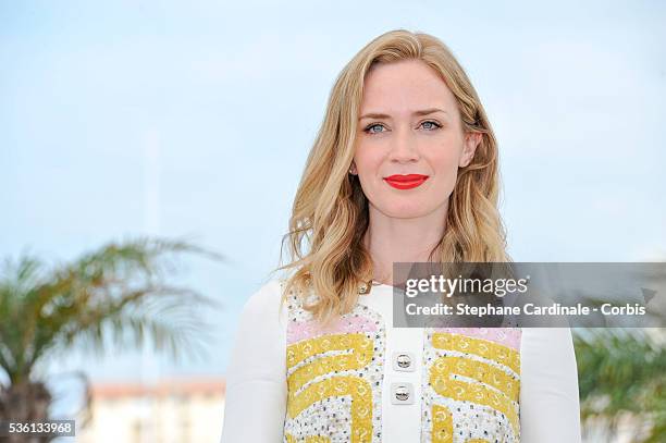 Emily Blunt attends the "Sicario" Photocall during the 68th Cannes Film Festival