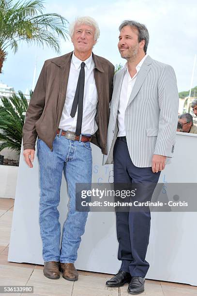 Roger Deakins and Basil Iwanyk attends the "Sicario" Photocall during the 68th Cannes Film Festival