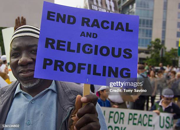 Stop and Frisk March - Tens of thousands of New Yorkers participated in a silent march to protest NYPD racial profiling, including the Stop and Frisk...