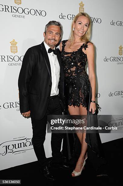 Richard Virenque and Marie Laure attends at the De Grisogono "Divine In Cannes" Dinner Party at Hotel du Cap-Eden-Roc during the 68th Cannes Film...