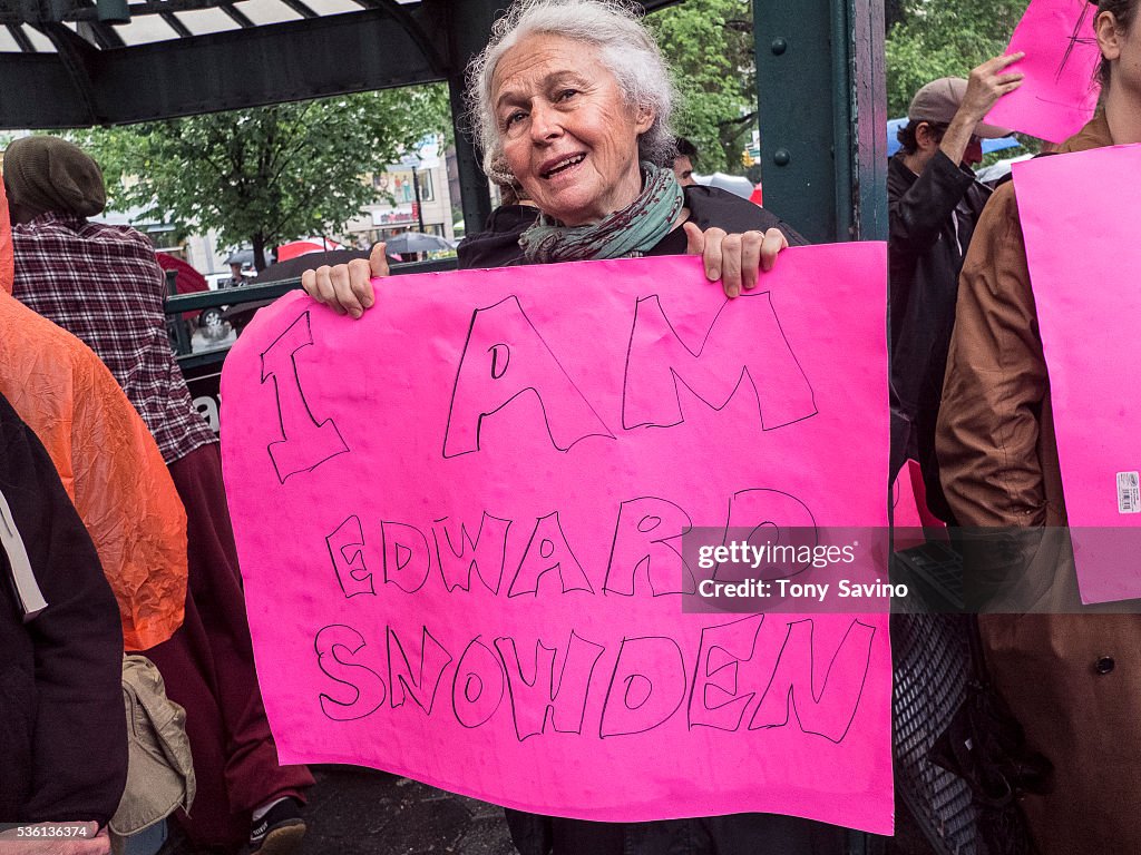 Supporters of Edward J. Snowden Rally in NYC