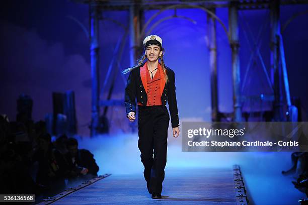 Designer John Galliano attends the Christian Dior show as part of Paris Fashion Week Spring/Summer 2011 in Paris.