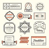 set of vintage logos, badges and labels