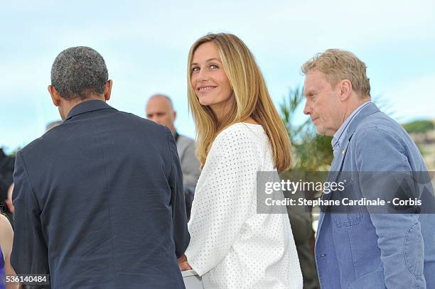 Abderrahmane Sissako, Cecile De France and Daniel Olbrychski attends the Jury Cinefondation Photocall during the 68th Cannes Film Festival, on May...