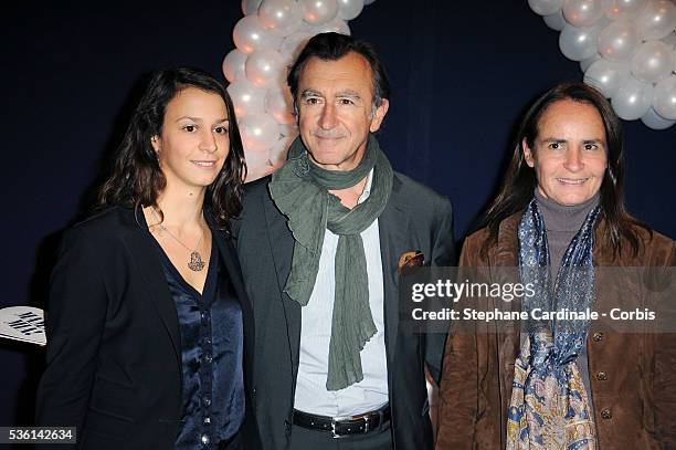 Christophe Malavoy, his wife Isabelle and his daughter Camille attend the premiere of "Mamma Mia !" at Theatre Mogador in Paris.