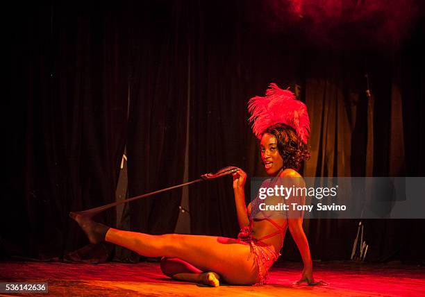 Shades of Burlesque - All Black Burlesque Revue. New York, 8 August 2014 - Shades of Burlesque, a Black Burlesque troupe perform at Drom. Photo: Tony...