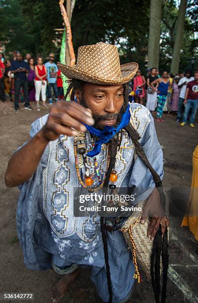 Bwa Kayman Vodou Ceremony, Brooklyn, NY, 16 August 2014 - Vodou ceremony in Prospect Park, Brooklyn, NY, commemorating the Bwa Kayman ceremony. Bois...